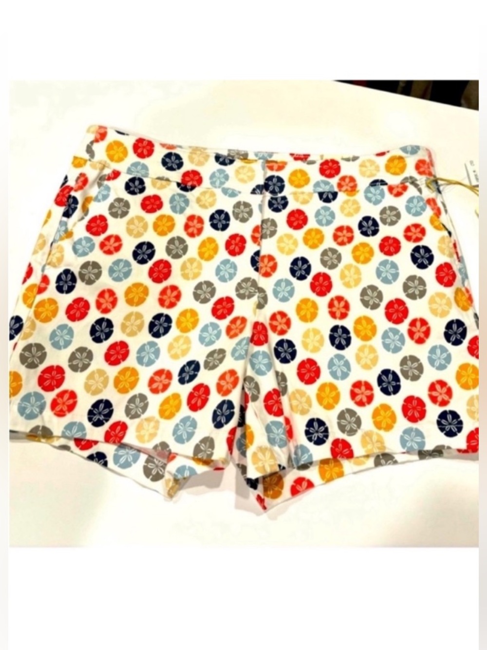 reCreation NEW Sand Dollar Print Multicolor Shorts Womens 14 Beach Summer Vacay